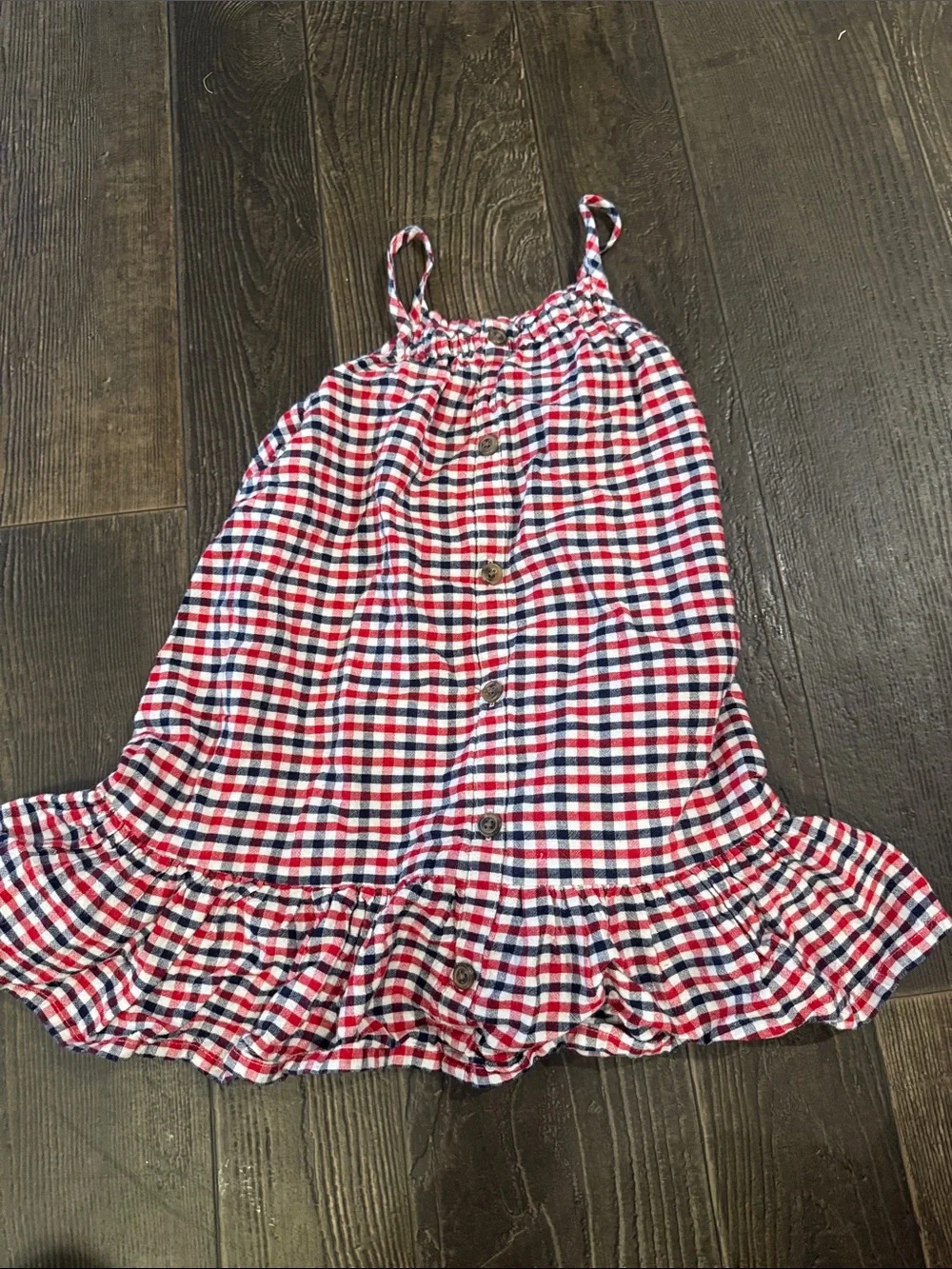 Old Navy Red, White & Navy Gingham Button-Front Sundress